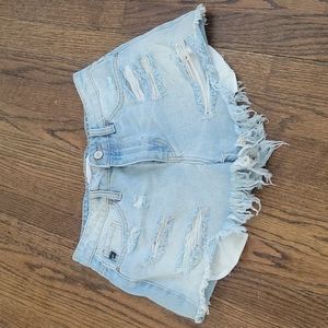 Kancan rainbow thread denim shorts. Medium